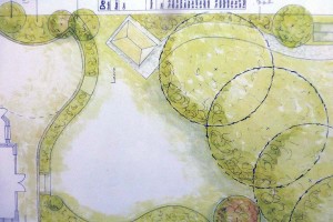 garden design sketch plan by carol bridges